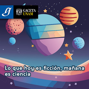 Espacio con planetas y estrellas de colores, con el logo de gaceta y nombre del recurso