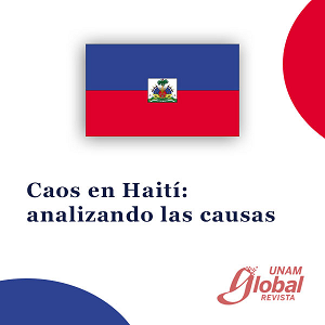 Bandera de Haití, logo de unam global y titulo del recurso
