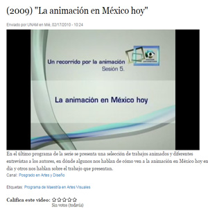 Imagen sobre la animación en México 