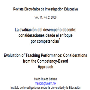 Imagen sobre la evaluación del desempeño docente: consideraciones desde el enfoque por competencias 