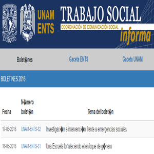 Imagen sobre Boletín de la Escuela Nacional de Trabajo Social.
