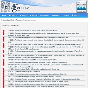 Imagen sobre Reportes de eventos del Servicio Mareográfico de la UNAM.