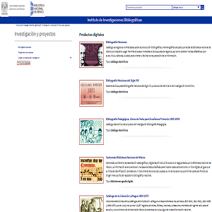 Listado de productos digitales del Instituto de Investigaciones Bibliográficas