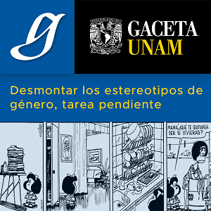 Título del recurso parte superior, parte inferior imágenes del Cómic de Mafalda sobre el especial de estereotipos de género.