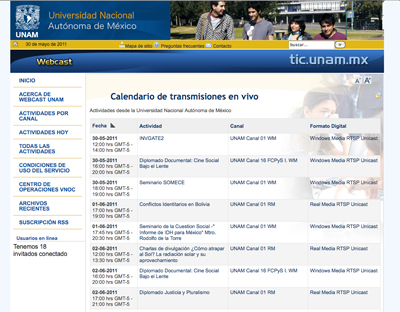 Imagen de Webcast UNAM