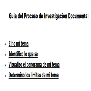 Imagen sobre la guía del Proceso de Investigación Documental