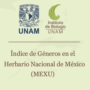 Imagen sobre el indice de géneros en el herbario nacional de México