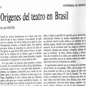 Imagen sobre Origen del teatro en Brasil.