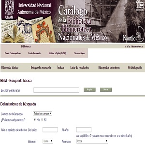 Imagen sobre Catálogo de la Biblioteca y Hemeroteca Nacionales de México