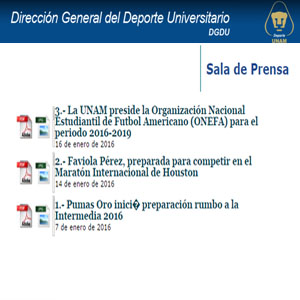 Imagen sobre Boletines de la Dirección General del Deporte Universitario.