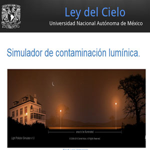 Imagen sobre Simulador de contaminación lumínica. 