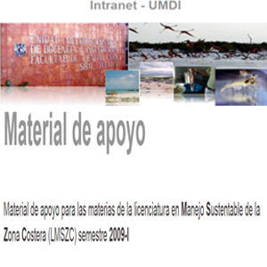Imagen sobre Material de apoyo de la Licenciatura de Manejo Sustentable de la Zona Costera. 