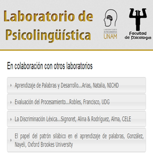 Imagen sobre Investigaciones en colaboración con otros laboratorios del Laboratorio de Psicolingüística. 