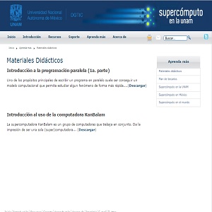 Imagen sobre Materiales didácticos de Supercómputo en la UNAM.