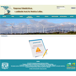 Página principal de Empresas eoloeléctricas y población local de América Latina