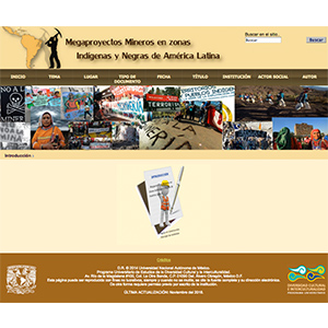 Página principal de Mega proyectos mineros en zonas indígenas y negras de América Latina