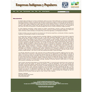 Página principal de Empresas indígenas y populares
