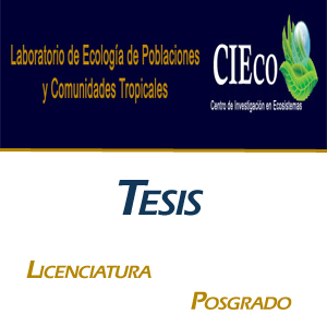 Imagen sobre Tesis del Laboratorio de Ecología de Poblaciones y Comunidades Tropicales.