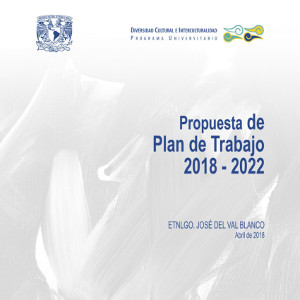 Portada de la Propuesta del Plan de trabajo PUIC 2018-2022.