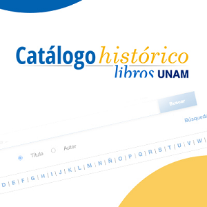 Imagen que representa el buscador de libros digital y en la parte superior el logo de libros UNAM