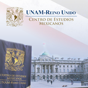 Imagen que muestra una fotografía del campus y en la parte superior el escudo de la UNAM y letras con el nombre de la Institución UNAM.