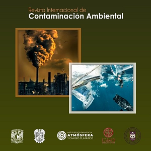 Sobre un fondo verde el título del recurso con dos imágenes alisivas a la contaminación y en la parte inferior diversos logos 